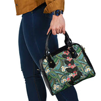 Hawaiian Taro Leaves and Ohia Lehua Shoulder Handbag Polynesian Tribal Art Tropical Plants Motifs Colorful LT03 - Polynesian Pride