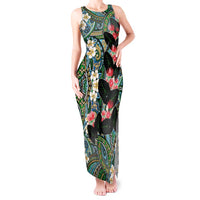 Hawaiian Taro Leaves and Ohia Lehua Tank Maxi Dress Polynesian Tribal Art Tropical Plants Motifs Colorful LT03 Women Multicolor - Polynesian Pride