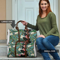 Hawaiian Taro Leaves and Ohia Lehua Travel Bag Polynesian Tribal Art Tropical Plants Motifs Colorful LT03 - Polynesian Pride