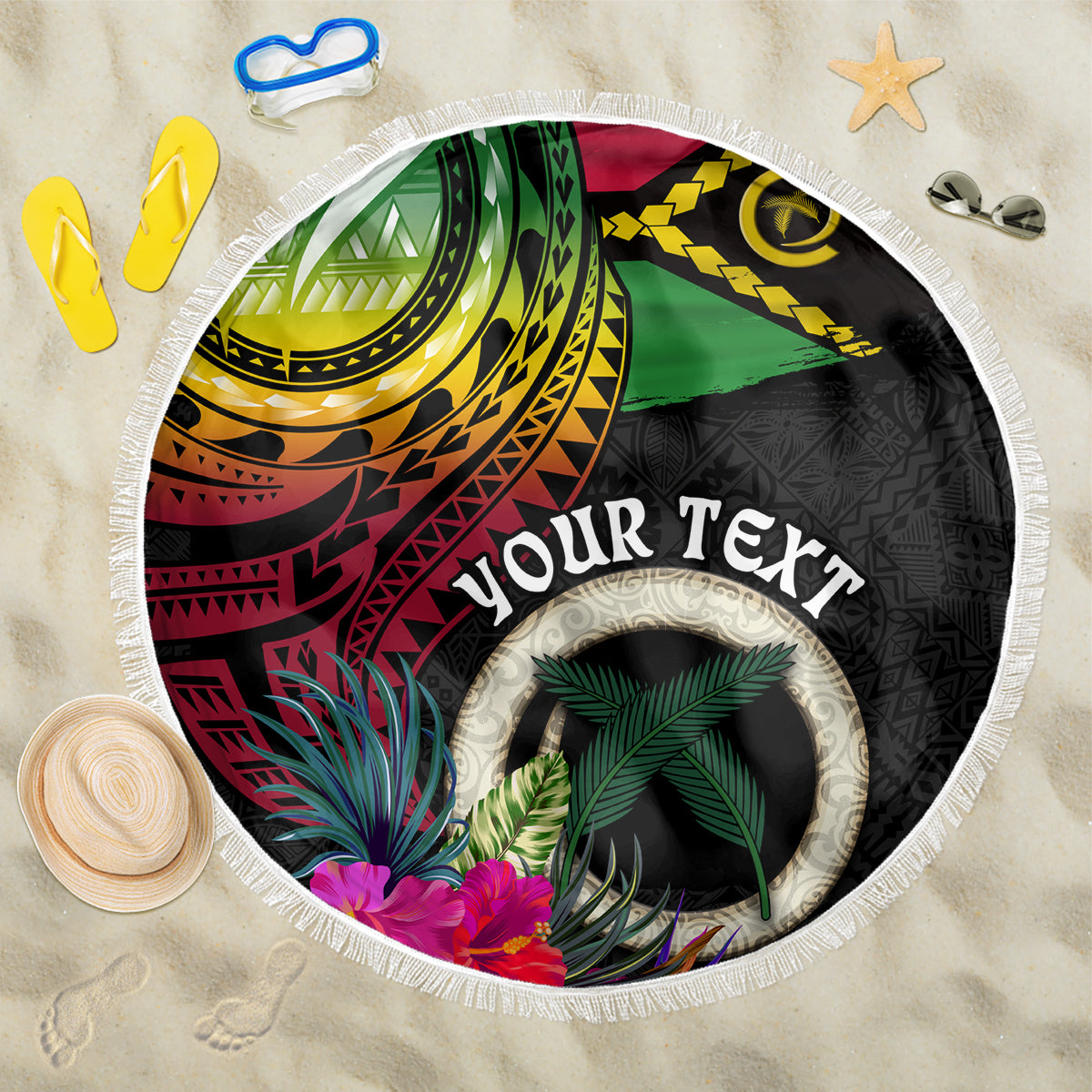 Vanuatu 44th Anniversary Beach Blanket Boars Tusk Tugeta Yumi Selebretem Indipendens Dei