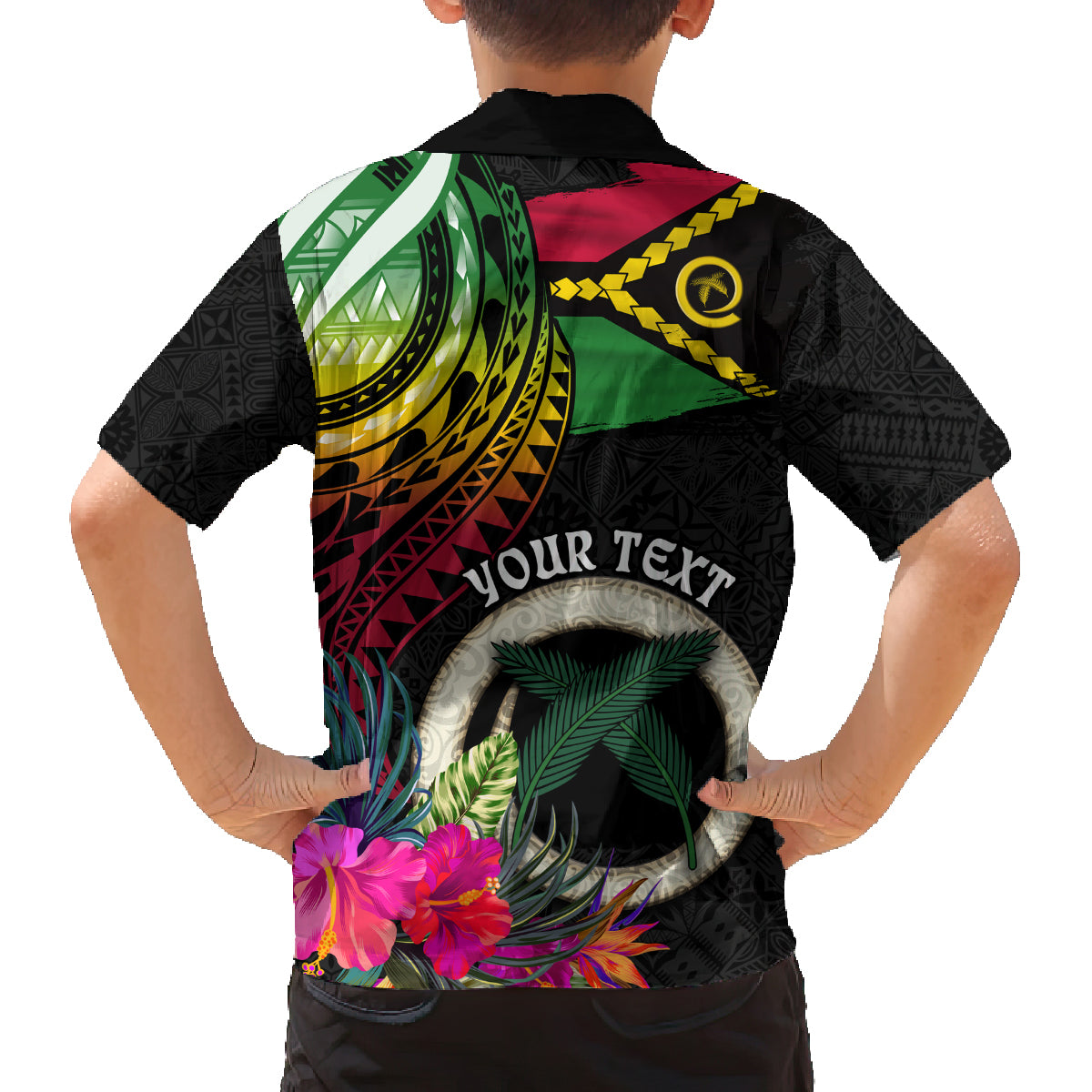 Personalised Vanuatu 44th Anniversary Family Matching Tank Maxi Dress and Hawaiian Shirt Boars Tusk Tugeta Yumi Selebretem Indipendens Dei LT03 - Polynesian Pride
