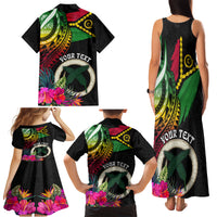 Personalised Vanuatu 44th Anniversary Family Matching Tank Maxi Dress and Hawaiian Shirt Boars Tusk Tugeta Yumi Selebretem Indipendens Dei LT03 - Polynesian Pride