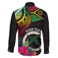 Personalised Vanuatu 44th Anniversary Family Matching Tank Maxi Dress and Hawaiian Shirt Boars Tusk Tugeta Yumi Selebretem Indipendens Dei LT03 - Polynesian Pride