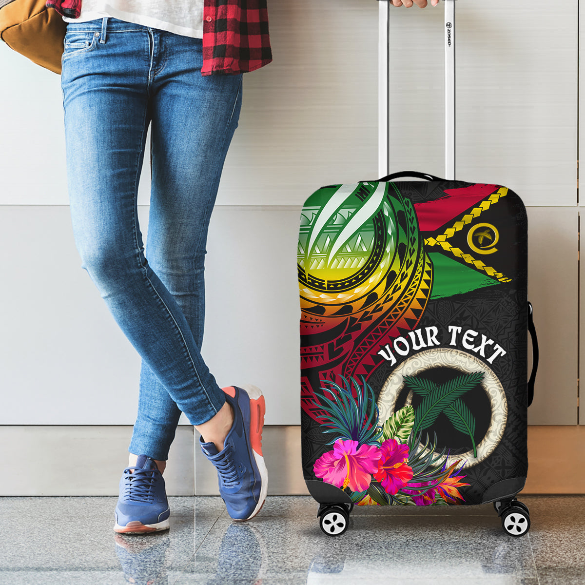 Vanuatu 44th Anniversary Luggage Cover Boars Tusk Tugeta Yumi Selebretem Indipendens Dei