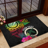 Vanuatu 44th Anniversary Rubber Doormat Boars Tusk Tugeta Yumi Selebretem Indipendens Dei