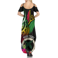 Vanuatu 44th Anniversary Summer Maxi Dress Boars Tusk Tugeta Yumi Selebretem Indipendens Dei