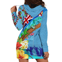 Fiji Day Hoodie Dress Tagimoucia Flower and Melanesia Pattern LT03 - Polynesian Pride