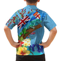 Fiji Day Kid Hawaiian Shirt Tagimoucia Flower and Melanesia Pattern