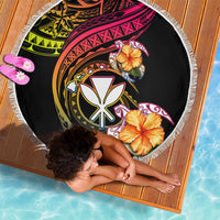 Polynesia Hawaii Turtle Day Beach Blanket Hibiscus and Kanaka Maoli