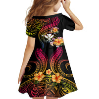 Polynesia Hawaii Turtle Day Family Matching Off Shoulder Short Dress and Hawaiian Shirt Hibiscus and Kanaka Maoli LT03 - Polynesian Pride