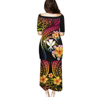 Polynesia Hawaii Turtle Day Family Matching Puletasi and Hawaiian Shirt Hibiscus and Kanaka Maoli