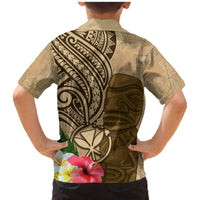 Hawaii Kanaloa Tiki Family Matching Mermaid Dress and Hawaiian Shirt Polynesian Tattoo and Tapa Pattern LT03 - Polynesian Pride