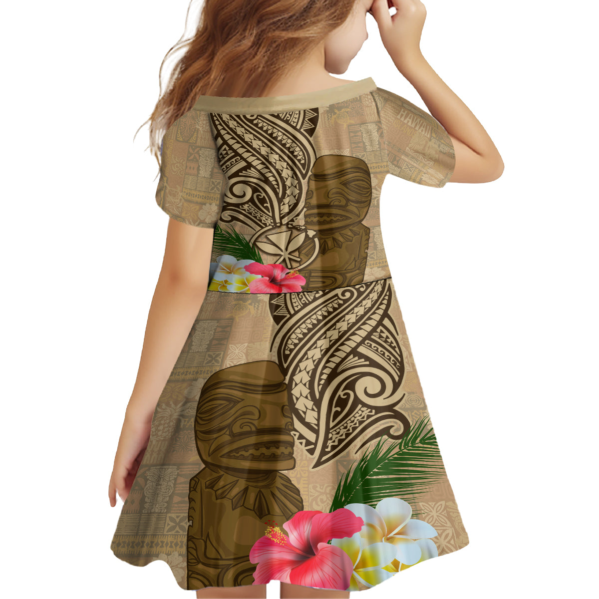 Hawaii Kanaloa Tiki Family Matching Off Shoulder Maxi Dress and Hawaiian Shirt Polynesian Tattoo and Tapa Pattern LT03 - Polynesian Pride