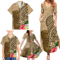 Hawaii Kanaloa Tiki Family Matching Summer Maxi Dress and Hawaiian Shirt Polynesian Tattoo and Tapa Pattern LT03 - Polynesian Pride