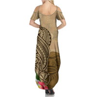 Hawaii Kanaloa Tiki Family Matching Summer Maxi Dress and Hawaiian Shirt Polynesian Tattoo and Tapa Pattern LT03 - Polynesian Pride