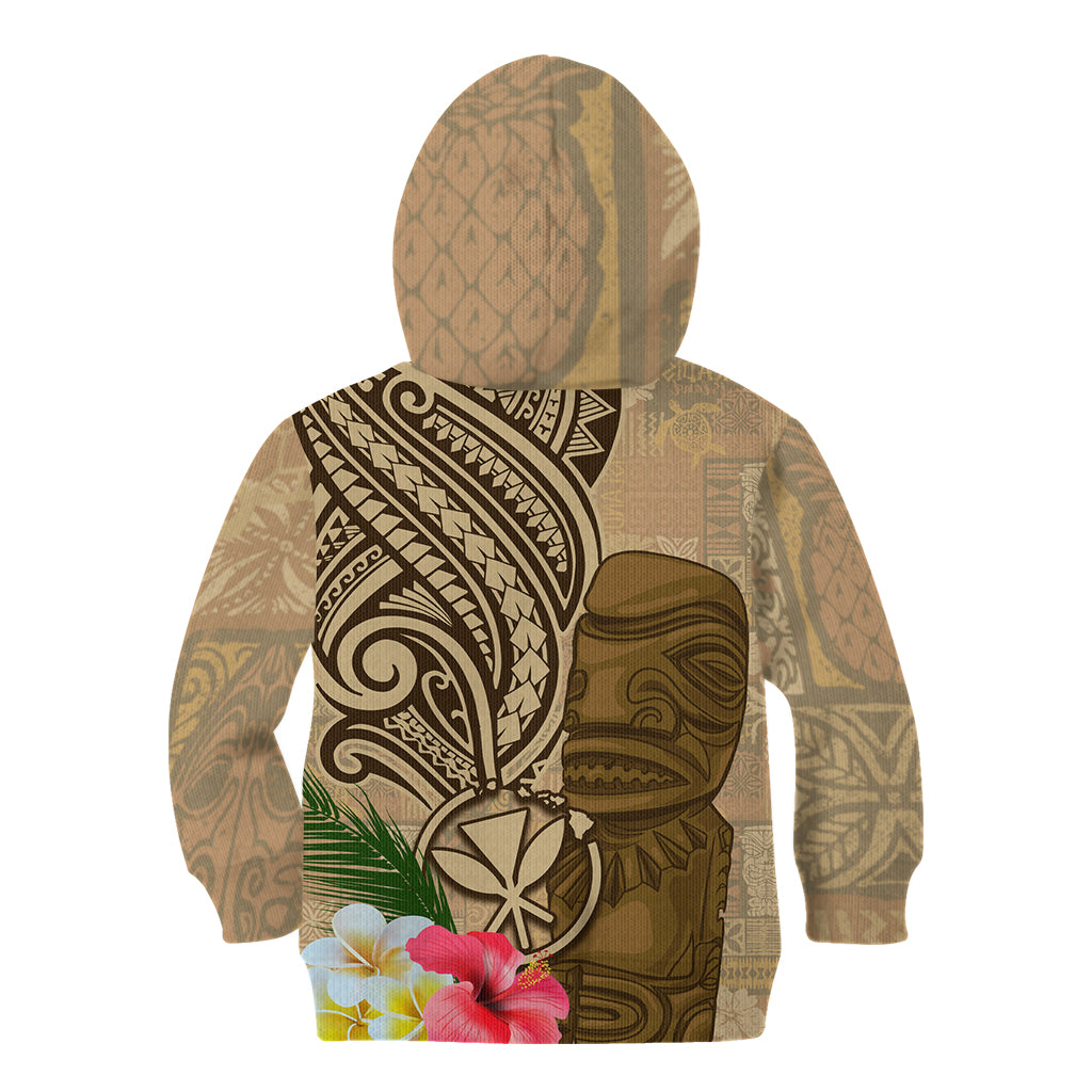Hawaii Kanaloa Tiki Kid Hoodie Polynesian Tattoo and Tapa Pattern LT03 - Polynesian Pride