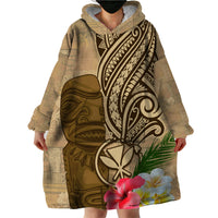 Hawaii Kanaloa Tiki Wearable Blanket Hoodie Polynesian Tattoo and Tapa Pattern LT03 - Polynesian Pride
