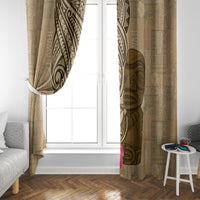Hawaii Kanaloa Tiki Window Curtain Polynesian Tattoo and Tapa Pattern