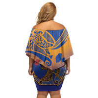 Hawaiki Nui Va'a Solo French Polynesia Family Matching Off Shoulder Short Dress and Hawaiian Shirt Sunset Color LT03 - Polynesian Pride