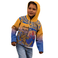 Hawaiki Nui Va'a Solo French Polynesia Kid Hoodie Sunset Color LT03 - Polynesian Pride