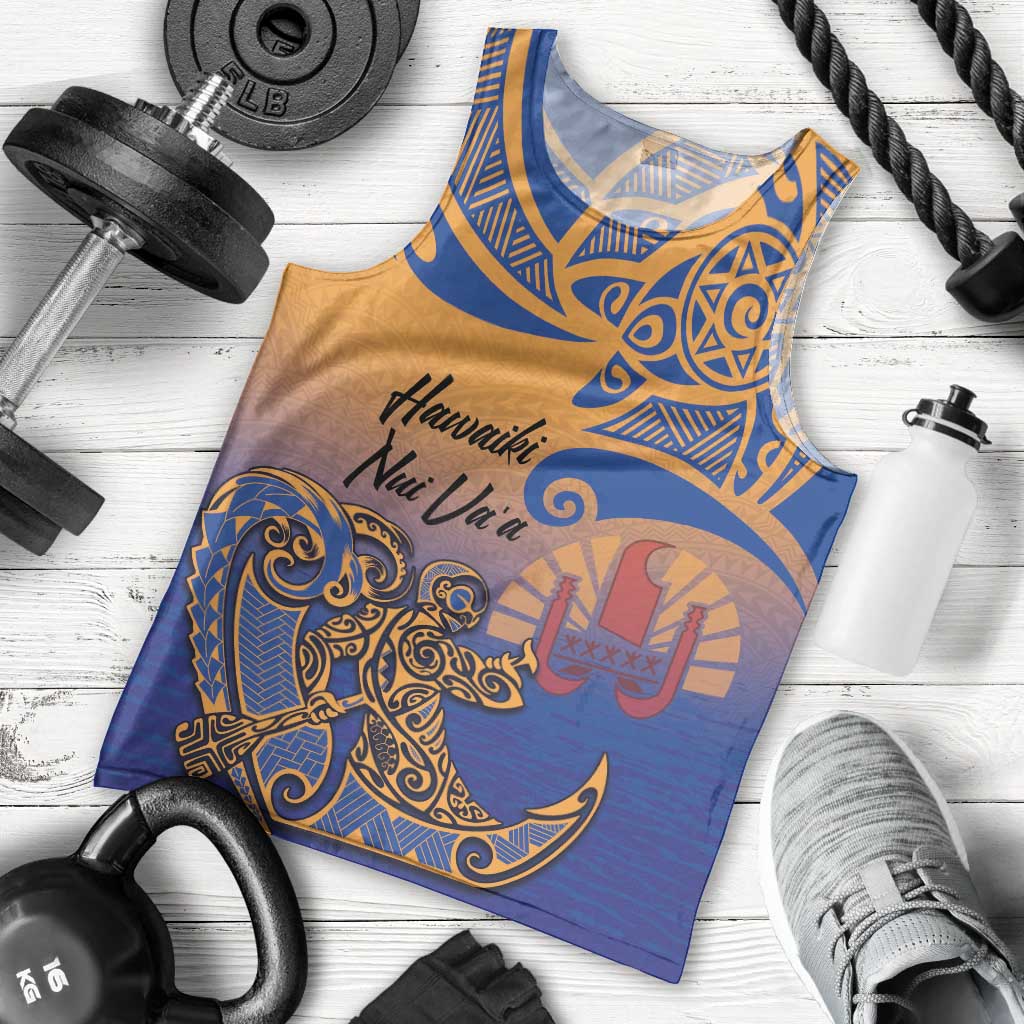 Hawaiki Nui Va'a Solo French Polynesia Men Tank Top Sunset Color