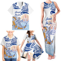 Hawaiki Nui Va'a Solo French Polynesia Family Matching Tank Maxi Dress and Hawaiian Shirt Blue Color LT03 - Polynesian Pride