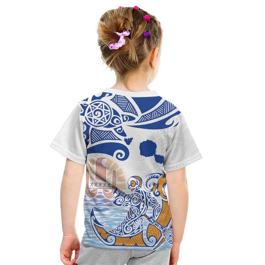 Hawaiki Nui Va'a Solo French Polynesia Kid T Shirt Blue Color LT03 - Polynesian Pride