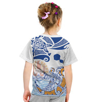 Hawaiki Nui Va'a Solo French Polynesia Kid T Shirt Blue Color LT03 - Polynesian Pride