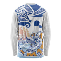 Hawaiki Nui Va'a Solo French Polynesia Long Sleeve Shirt Blue Color LT03 - Polynesian Pride