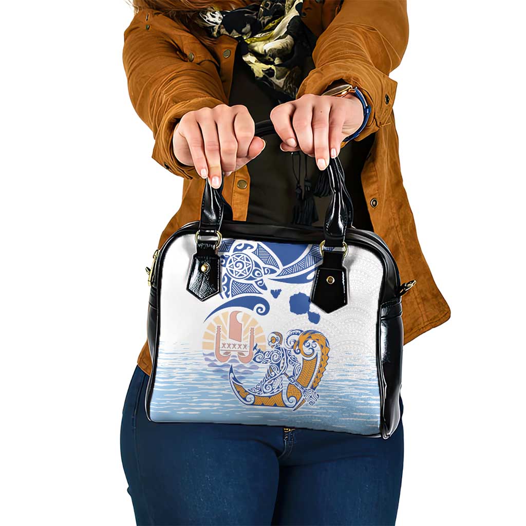 Hawaiki Nui Va'a Solo French Polynesia Shoulder Handbag Blue Color LT03 One Size Blue - Polynesian Pride