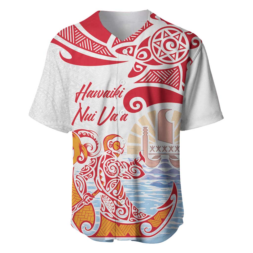 Hawaiki Nui Va'a Solo French Polynesia Baseball Jersey Red Color LT03 Red - Polynesian Pride