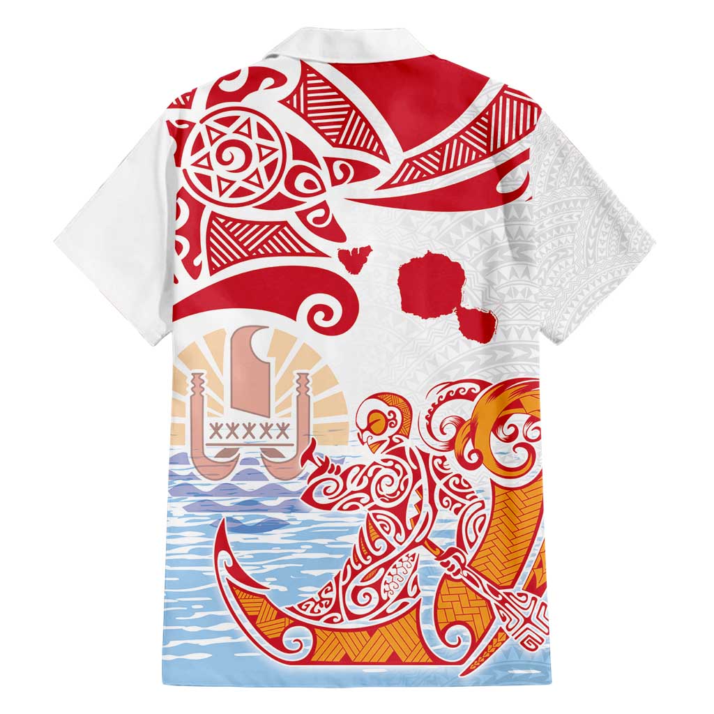Hawaiki Nui Va'a Solo French Polynesia Family Matching Off Shoulder Maxi Dress and Hawaiian Shirt Red Color LT03 - Polynesian Pride