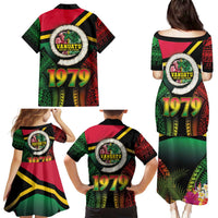 Vanuatu Constitution Day Family Matching Puletasi and Hawaiian Shirt Polynesian Tattoo and Pig Tusk Since 1979 LT03 - Polynesian Pride