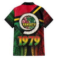 Vanuatu Constitution Day Family Matching Tank Maxi Dress and Hawaiian Shirt Polynesian Tattoo and Pig Tusk Since 1979 LT03 - Polynesian Pride
