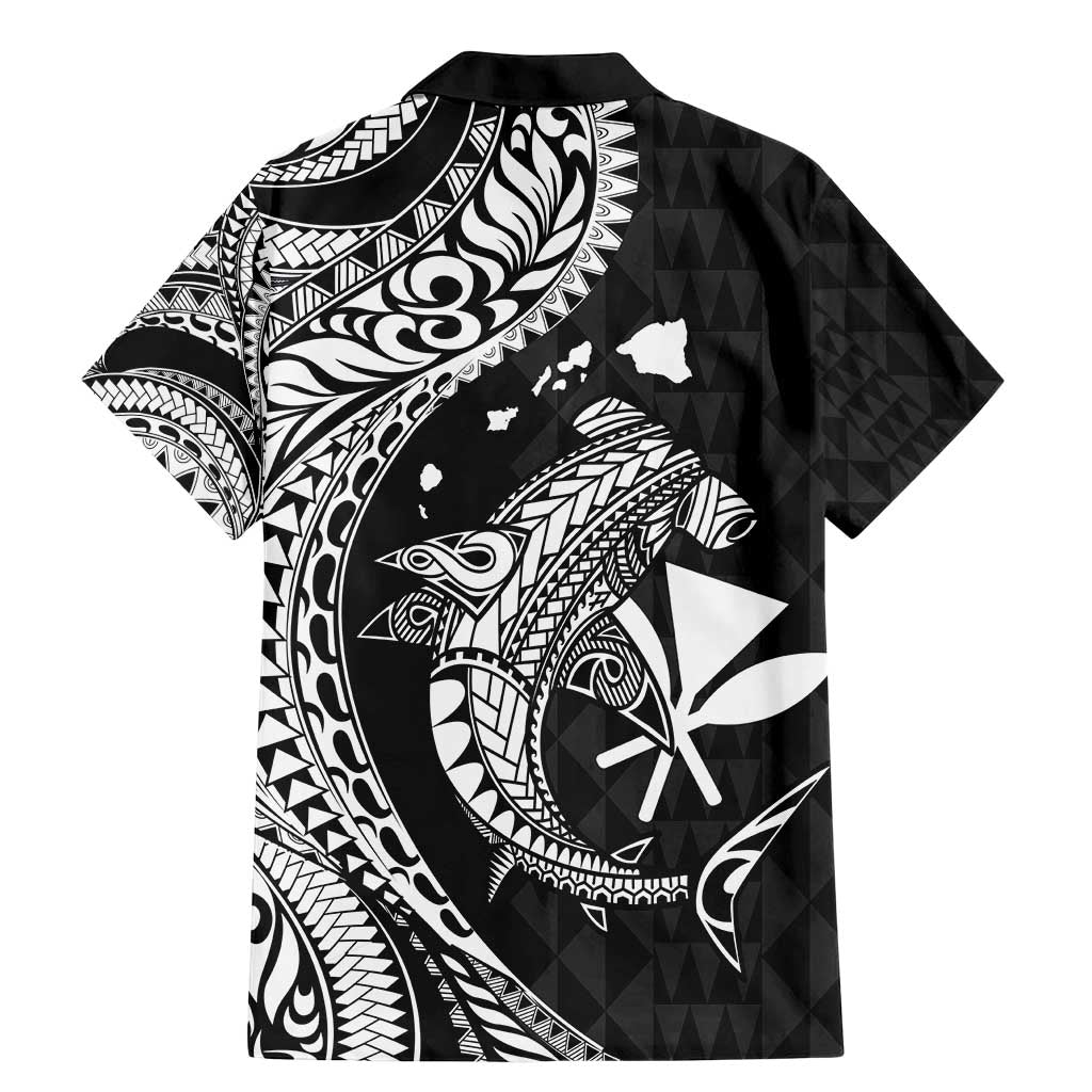 Aloha Hawaii Hammerhead Shark Family Matching Mermaid Dress and Hawaiian Shirt Black Kakau and Polynesian Tattoo LT03 - Polynesian Pride
