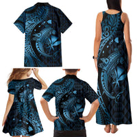 Aloha Hawaii Hammerhead Shark Family Matching Tank Maxi Dress and Hawaiian Shirt Blue Kakau and Polynesian Tattoo LT03 - Polynesian Pride