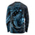 Aloha Hawaii Hammerhead Shark Long Sleeve Shirt Blue Kakau and Polynesian Tattoo LT03