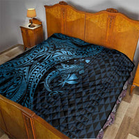 Aloha Hawaii Hammerhead Shark Quilt Blue Kakau and Polynesian Tattoo LT03