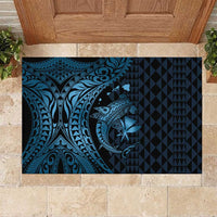 Aloha Hawaii Hammerhead Shark Rubber Doormat Blue Kakau and Polynesian Tattoo LT03