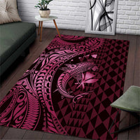 Aloha Hawaii Hammerhead Shark Area Rug Pink Kakau and Polynesian Tattoo LT03 Pink - Polynesian Pride