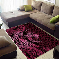 Aloha Hawaii Hammerhead Shark Area Rug Pink Kakau and Polynesian Tattoo LT03 - Polynesian Pride