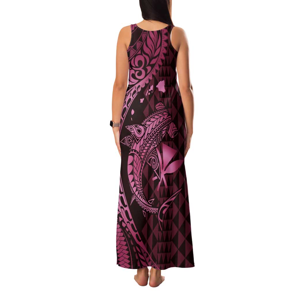 Aloha Hawaii Hammerhead Shark Family Matching Tank Maxi Dress and Hawaiian Shirt Pink Kakau and Polynesian Tattoo LT03 - Polynesian Pride