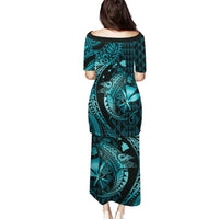 Aloha Hawaii Hammerhead Shark Puletasi Turquoise Kakau and Polynesian Tattoo LT03 - Polynesian Pride
