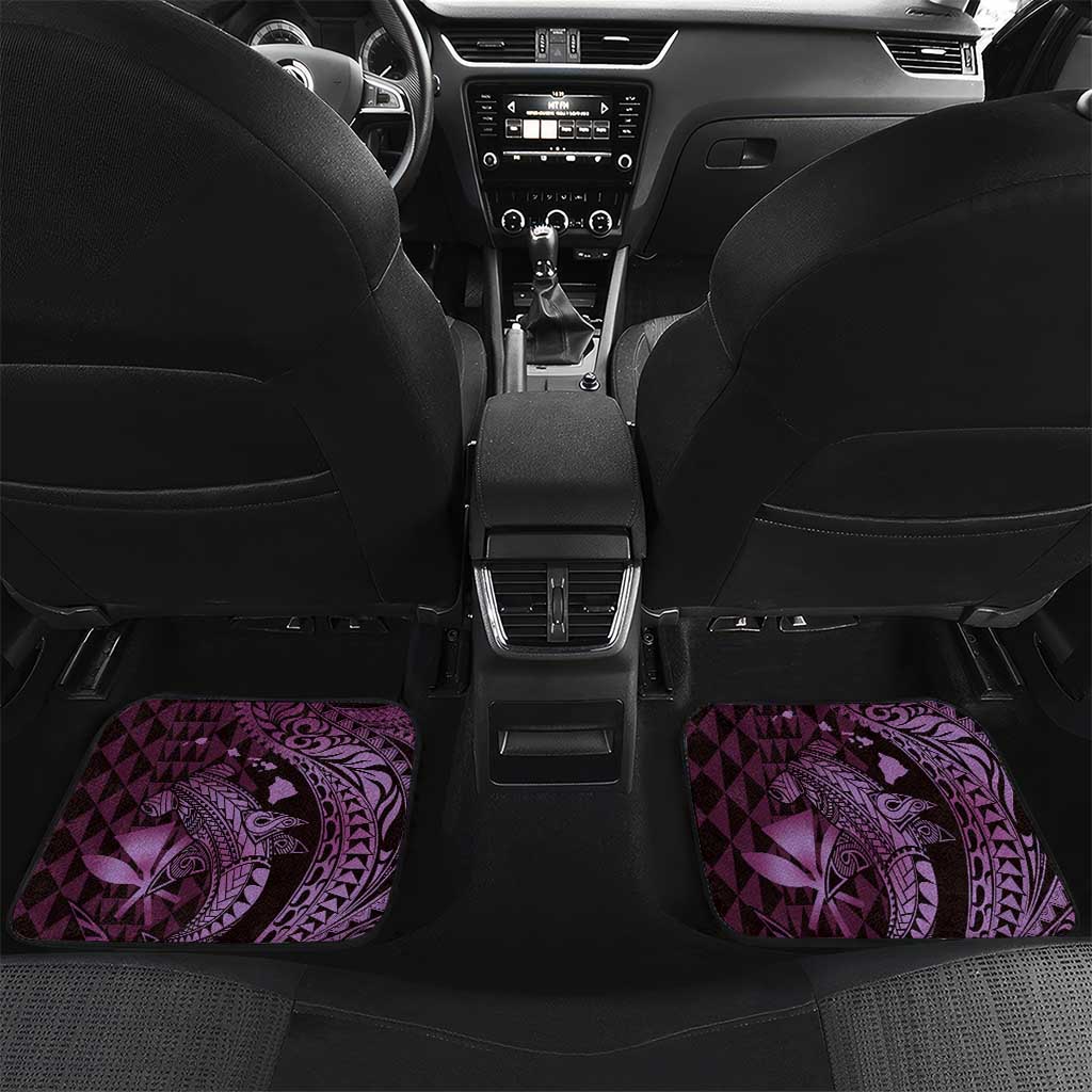 Aloha Hawaii Hammerhead Shark Car Mats Purple Kakau and Polynesian Tattoo LT03