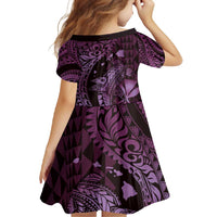 Aloha Hawaii Hammerhead Shark Family Matching Off Shoulder Maxi Dress and Hawaiian Shirt Purple Kakau and Polynesian Tattoo LT03 - Polynesian Pride