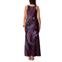 Aloha Hawaii Hammerhead Shark Family Matching Tank Maxi Dress and Hawaiian Shirt Purple Kakau and Polynesian Tattoo LT03 - Polynesian Pride