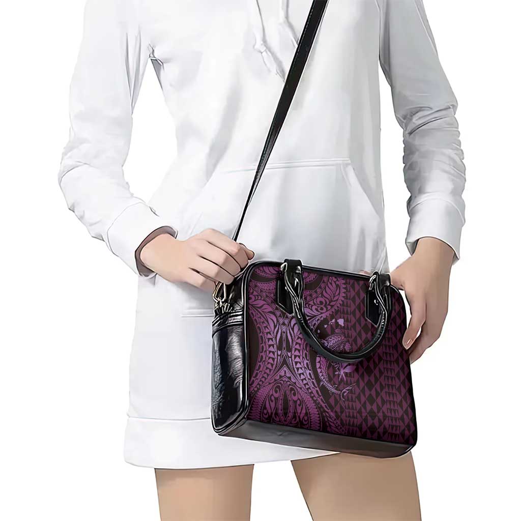 Aloha Hawaii Hammerhead Shark Shoulder Handbag Purple Kakau and Polynesian Tattoo LT03
