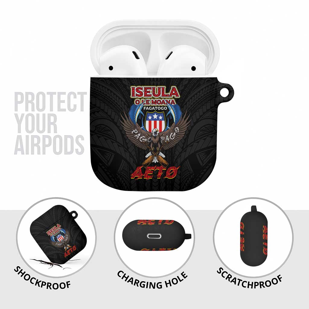 American Samoa Fautasi AirPods Case Pago Pago Aeto and Iseula o le Moana of Fagatogo Black Color LT03 - Polynesian Pride