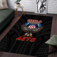 American Samoa Fautasi Area Rug Pago Pago Aeto and Iseula o le Moana of Fagatogo Black Color LT03 Black - Polynesian Pride