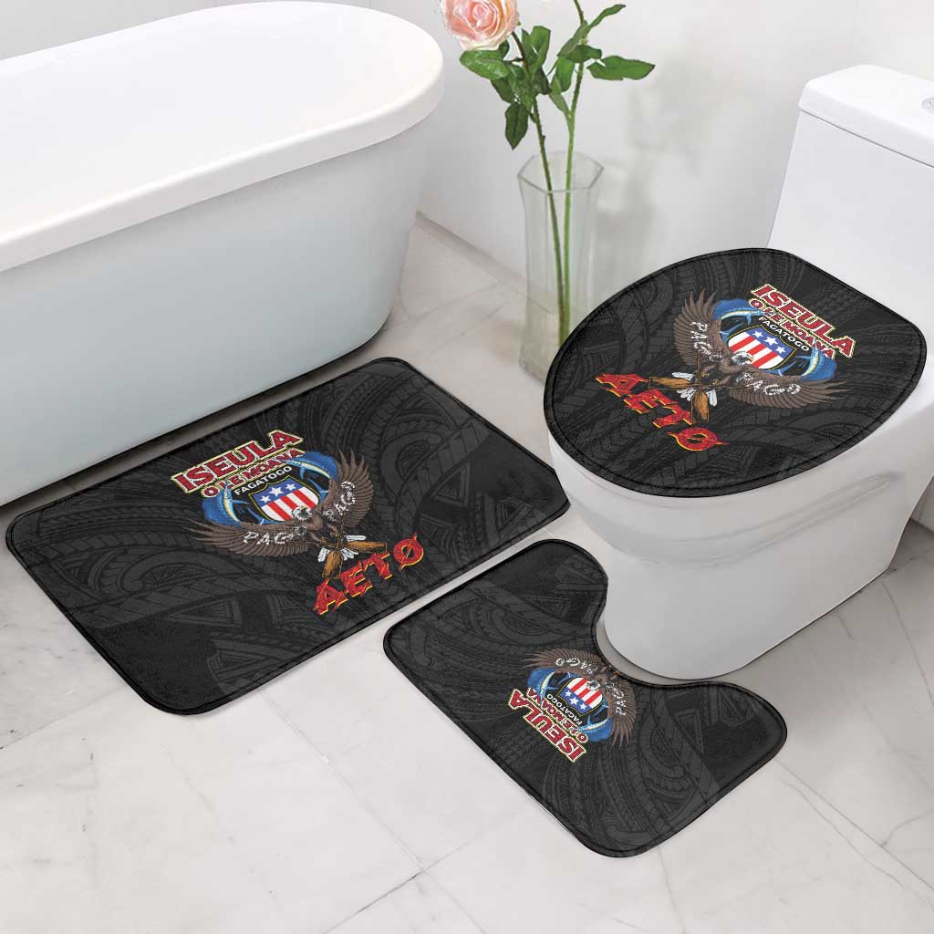 American Samoa Fautasi Bathroom Set Pago Pago Aeto and Iseula o le Moana of Fagatogo Black Color LT03 - Polynesian Pride